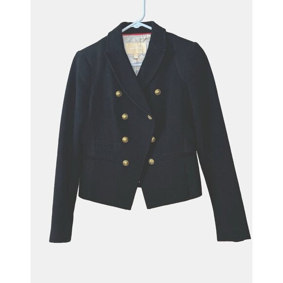 Banana Republic Steampunk Cropped Black 4 Coat Brass Cutaway Gothic Military Fit - Picture 2 of 16